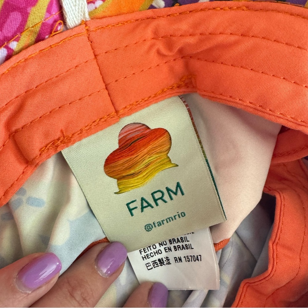 Farm Rio Orange Macau Print Women's Hat - Picture 2 of 12